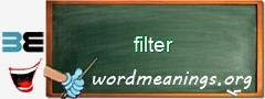 WordMeaning blackboard for filter